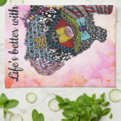 Cute and Colorful Pekingese Dog Kitchen Towel Theedoek (Gevouwen)