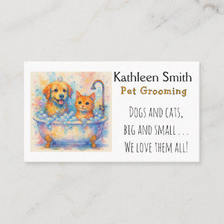 Cute and Colorful Pet Grooming Business Cards Visitekaartje