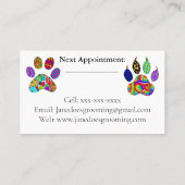 Cute and Colorful Pet Grooming Business Cards Visitekaartje (Achterkant)