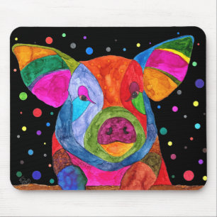 Cute and Colorful Pig Mousepad Muismat