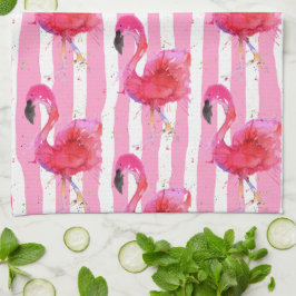 Cute and Colorful Pink Flamingo Kitchen Towel Theedoek