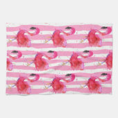 Cute and Colorful Pink Flamingo Kitchen Towel Theedoek (Horizontaal)