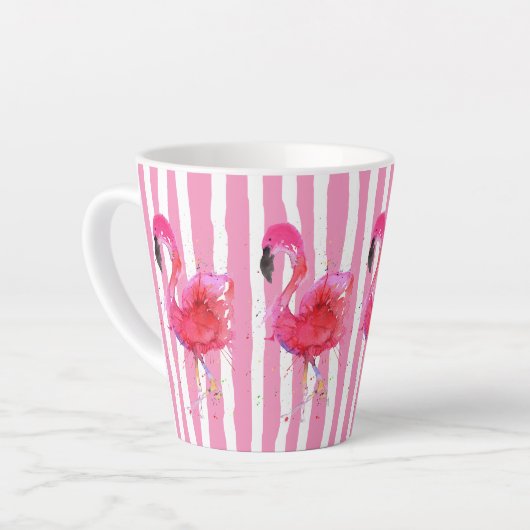 Cute and Colorful Pink Flamingo Latte Mok (Linkerhoek)
