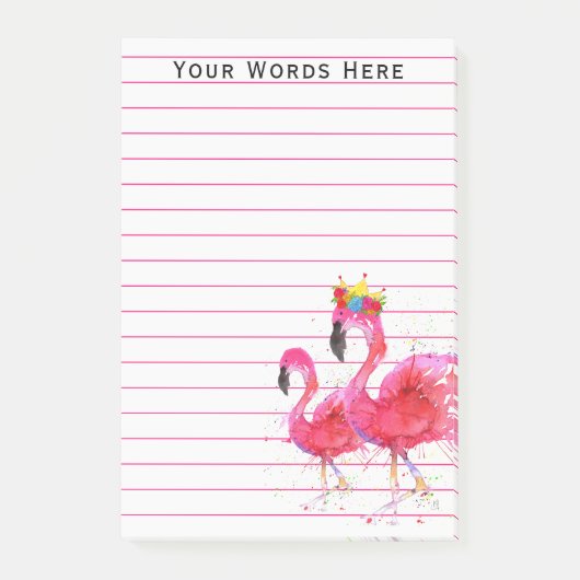 Cute and Colorful Pink Flamingo Notes (Voorkant)