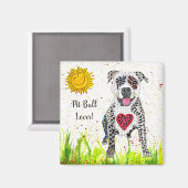 Cute and Colorful Pit Bull Magnet 2" (Voorkant / Achterkant)