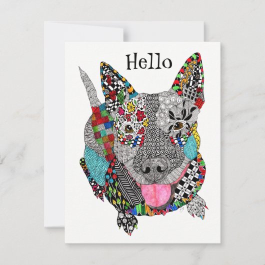 Cute and Colorful Pitbill Greeting Card Kaart (Voorkant)