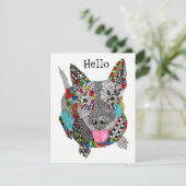 Cute and Colorful Pitbill Greeting Card Kaart (Staand voorkant)