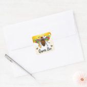 Cute and Colorful Queen Bee Vierkante Sticker (Envelop)