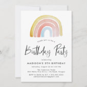 Cute and Colorful Rainbow Birthday Party Kaart (Voorkant)