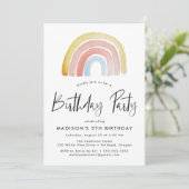 Cute and Colorful Rainbow Birthday Party Kaart (Staand voorkant)