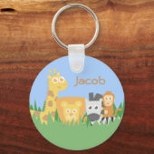 Cute and Colorful Safari Animals - Gepersonaliseer Sleutelhanger (Voorkant)