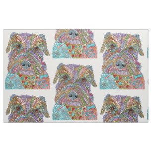 Cute and Colorful Schnauzer Dog Fabric Stof