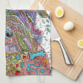 Cute and Colorful Schnauzer Lover Kitchen Towel Theedoek (Quarter Fold)