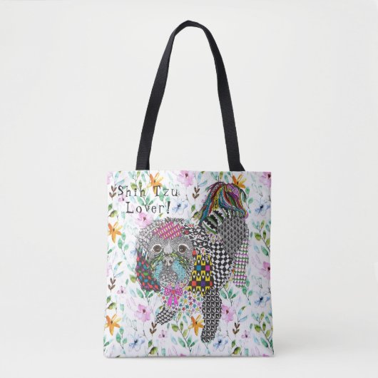 Cute and Colorful Shih Tzu Canvas tas (Voorkant)