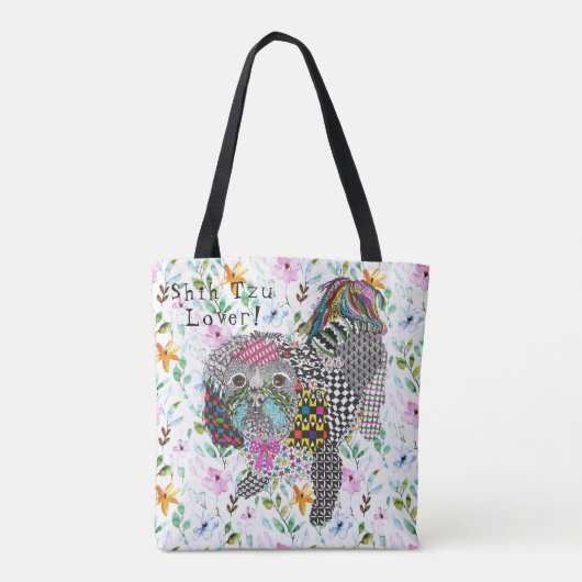 Cute and Colorful Shih Tzu Canvas tas (Achterkant)