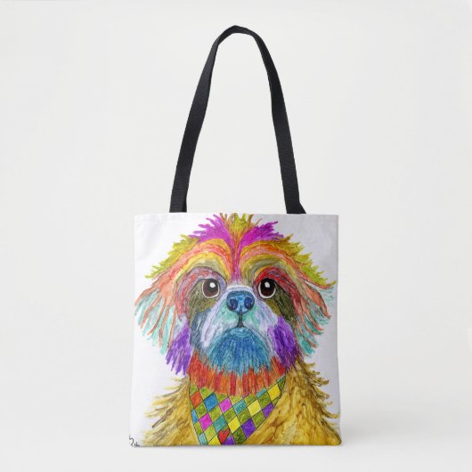 Cute and Colorful Shih Tzu Canvas tas (Voorkant)