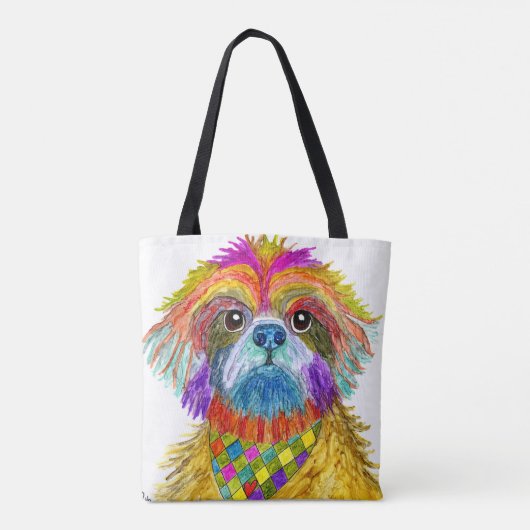 Cute and Colorful Shih Tzu Canvas tas (Achterkant)