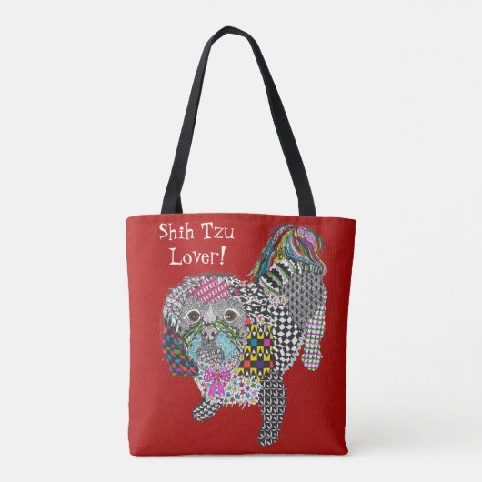 Cute and Colorful Shih Tzu Canvas tas (Achterkant)