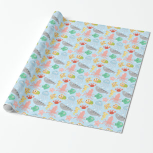 Cute and Colorful Underwater Animals Patroon Cadeaupapier