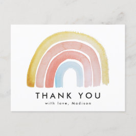 Cute and Colorful Waterverf Rainbow Hartelijk dank Briefkaart