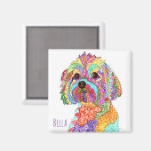 Cute and Colorful Yorkipoo Magnet (Voorkant / Achterkant)