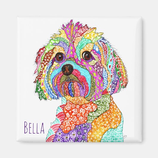 Cute and Colorful Yorkipoo Magnet (Voorkant)