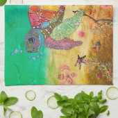 Cute and Colorful Zee Turtle Kitchen Towel Theedoek (Gevouwen)