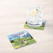 Cute and Colorful Zwitserland Cartoon Drawing Kartonnen Onderzetters (Insitu)