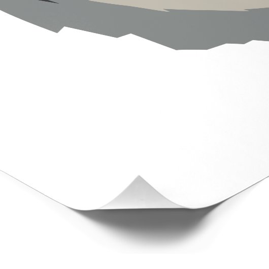 Cute and Cool Gray Wolf Face, geïllustreerd dier Foto Afdruk (Hoek)