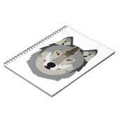 Cute and Cool Gray Wolf Face, geïllustreerd dier Notitieboek (Linkerzijde)