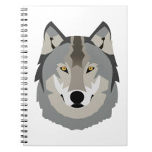 Cute and Cool Gray Wolf Face, geïllustreerd dier