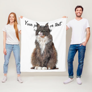 Cute and Cool, Maine Coon Cat Fleece Deken