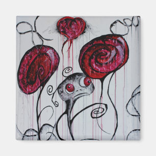 Cute and Creepy Creaty Whimsical Gothic Horror Art Magneet