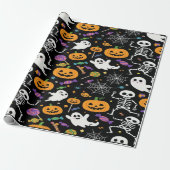 Cute and Creepy Skeletons For Halloween Cadeaupapier (Uitgerold)