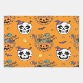 Cute and Creepy Skeletons For Halloween Inpakpapier Vel (Voorkant 3)