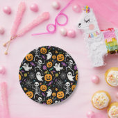 Cute and Creepy Skeletons For Halloween Papieren Bordje (Feest)