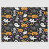 Cute and Creepy Skeletons For Halloween Tissuepapier (Voorkant)