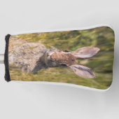Cute and Curious Eastern Cottontail Rabbit Golfheadcover (Voorkant)