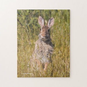 Cute and Curious Eastern Cottontail Rabbit Legpuzzel