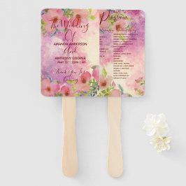 Cute and elegant waterverf floral programme hand f handwaaier