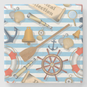 Cute and Full Nautical Collectie of Zee Goodies Stenen Onderzetter