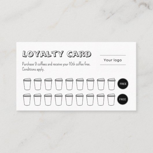 Cute and Fun Coffee Loyalty Card (Voorkant)