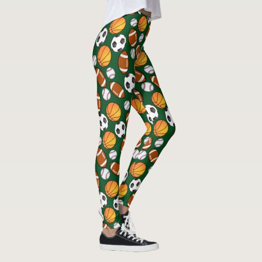Cute and Fun Different sport thema Pattern Sporty Leggings (Rechts)
