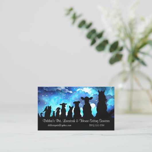 Cute and Fun House Pet and Livestock House Sitting Visitekaartje (Staand voorkant)