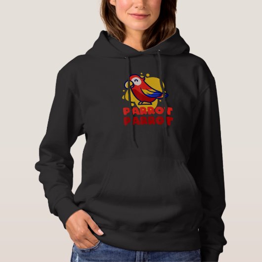 Cute and Fun Parrot Bird Graphics Love for Parrots Hoodie (Voorkant)