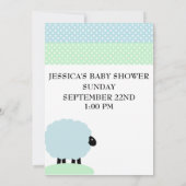 Cute and Fun Sheep Baby shower nodigen - pas aan Kaart (Achterkant)