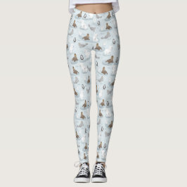 Cute and Fun Winter Polar Beer Pattern kerst Leggings