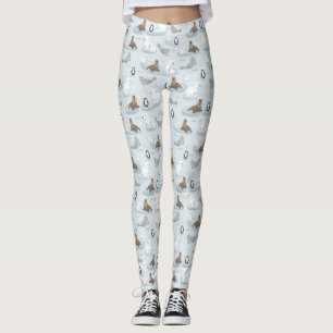 Cute and Fun Winter Polar Beer Pattern kerst Leggings