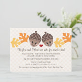 Cute and Funny Acorn Couples Wedding Shower Kaart (Staand voorkant)