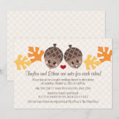 Cute and Funny Acorn Couples Wedding Shower Kaart (Voorkant / Achterkant)